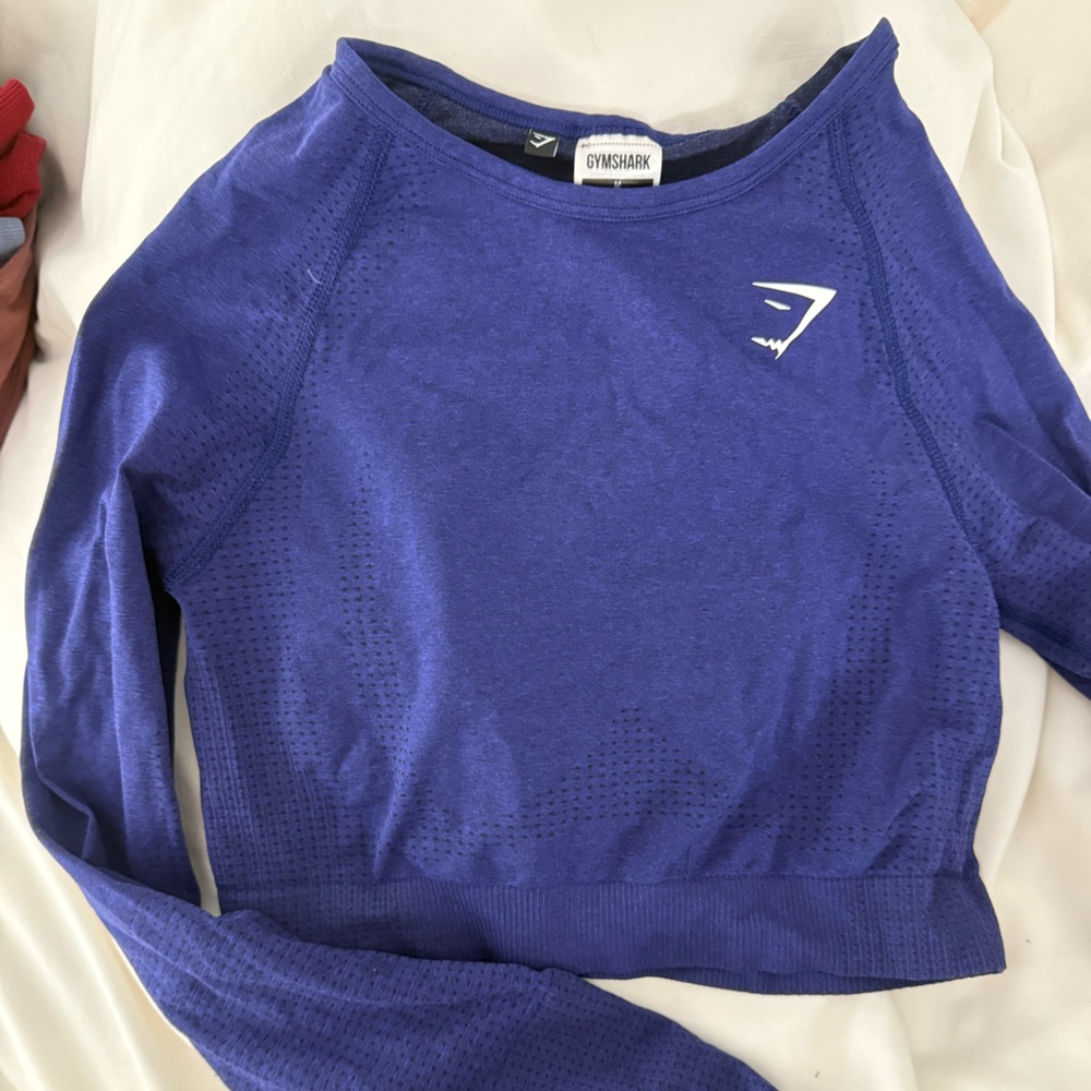 Purple Gymshark Vital Long Sleeve Crop Top